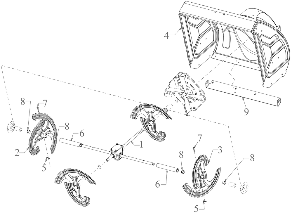 Auger Housing Diagram and Parts List for 3X30-INCHMAX (31AH8MVUB10)(2023) Cub Cadet Snow Blower